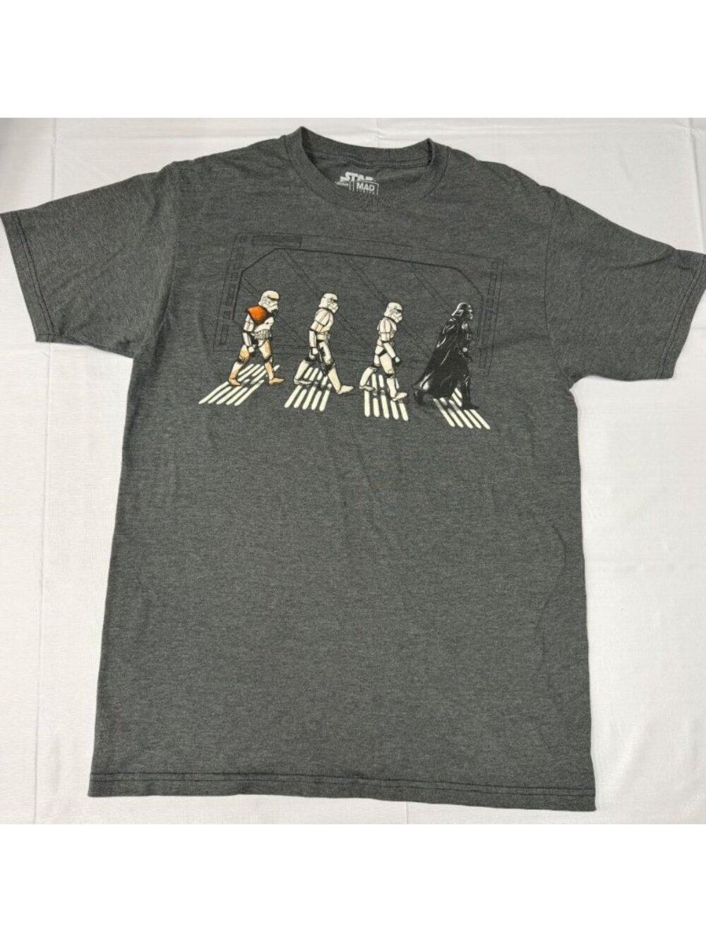 Star Wars men's T-shirt death star Road tee gray size Medium short sleeve
